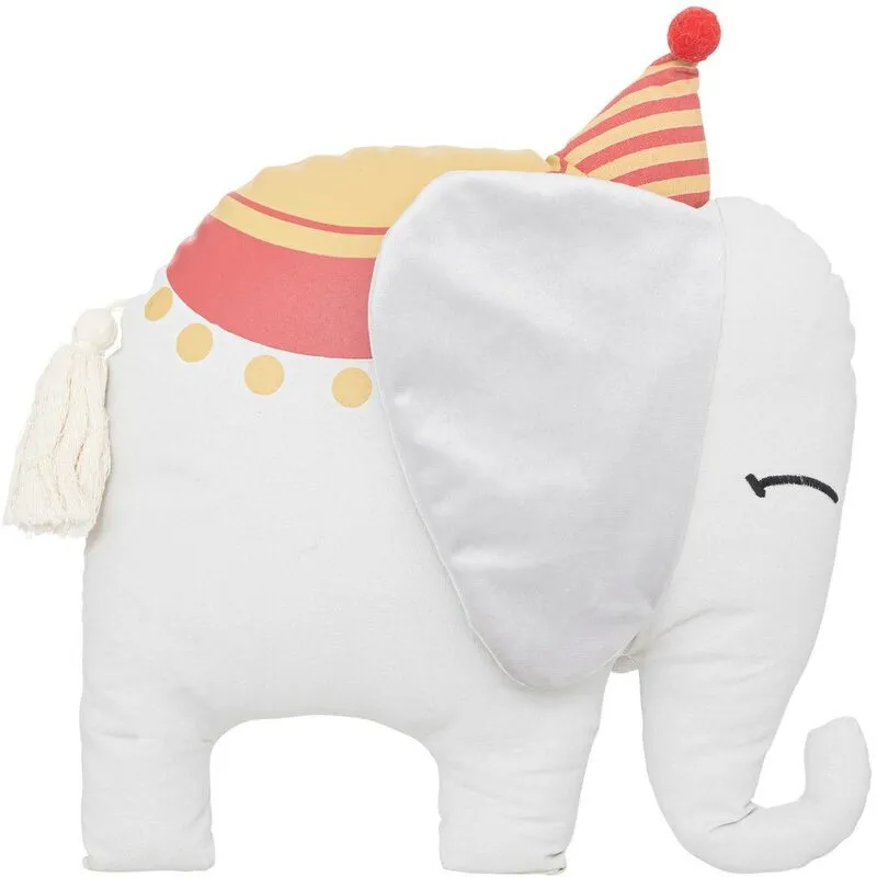 Cuscino elefante circus in cotone grigio 42x38cm Atmosphera créateur d'intérieur - Multicolore