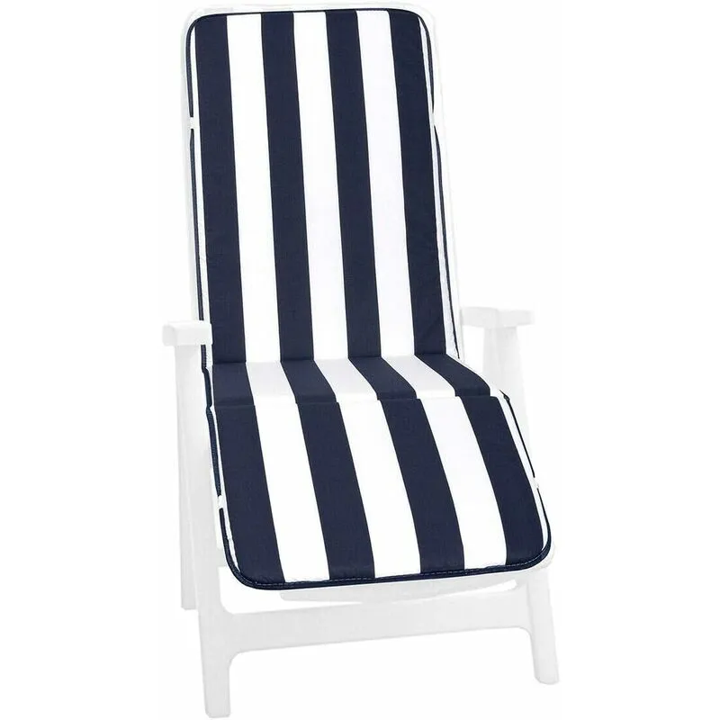 Emmevi Mv S.p.a. - Coussin de Chaise de jardin Pliant Douce Housse de Place Chaise longue Motif rayé - Bleu