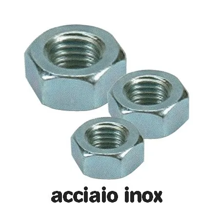  - Dadi Esagonali Medi in Acciaio Inox classe 70 misura 10 mm conf. 200 pz