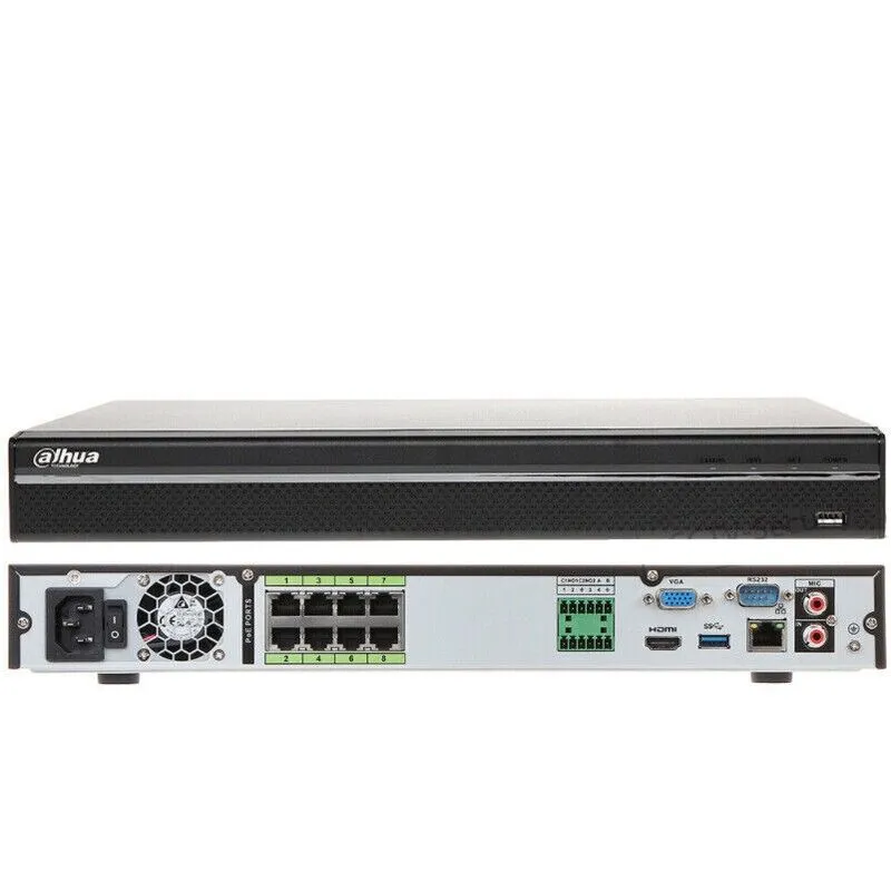 Nvr Dahua 8 canali poe ip 4K ultra-hd 12 mpx 320 mbps H.265 serie pro