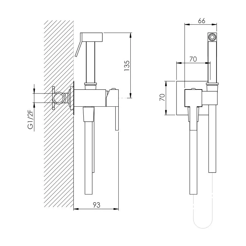 Damast - kit shut-off ottone q ms minimale gold - 17362