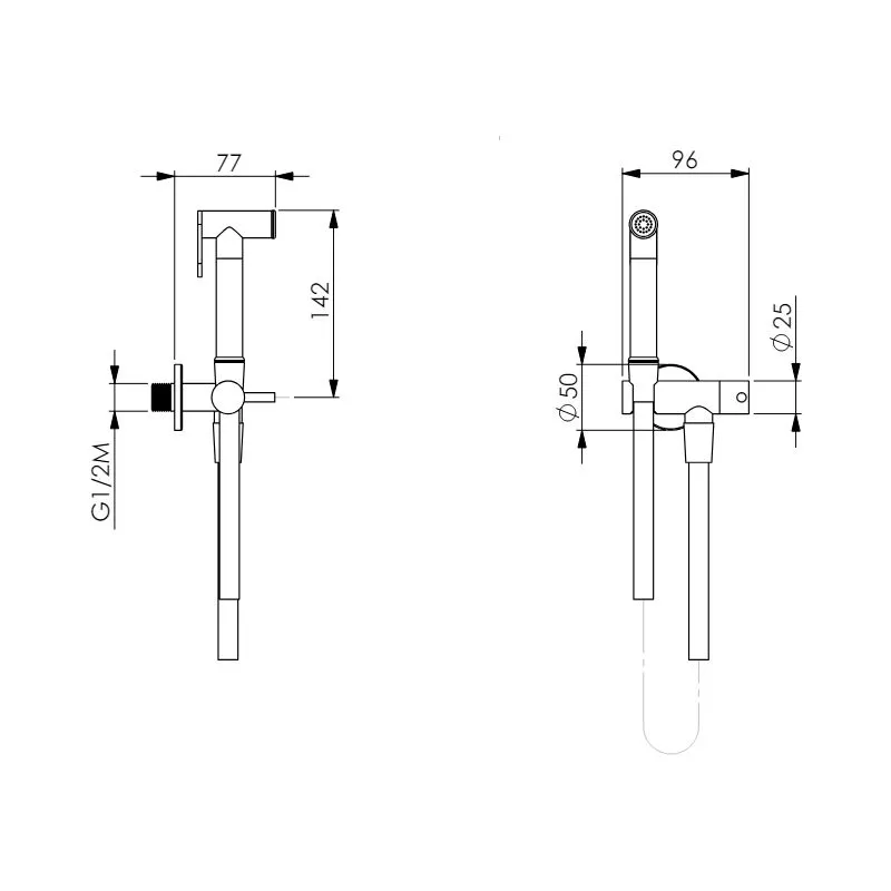 Kit shut-off ottone t rs minimale nero - 18046 - Damast