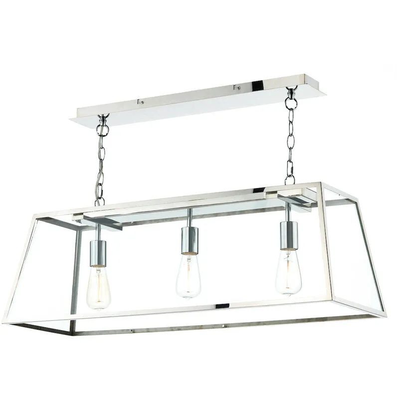 Dar Lighting - dar academy - Lampada a sospensione a barra dritta in acciaio inossidabile, 3x E27