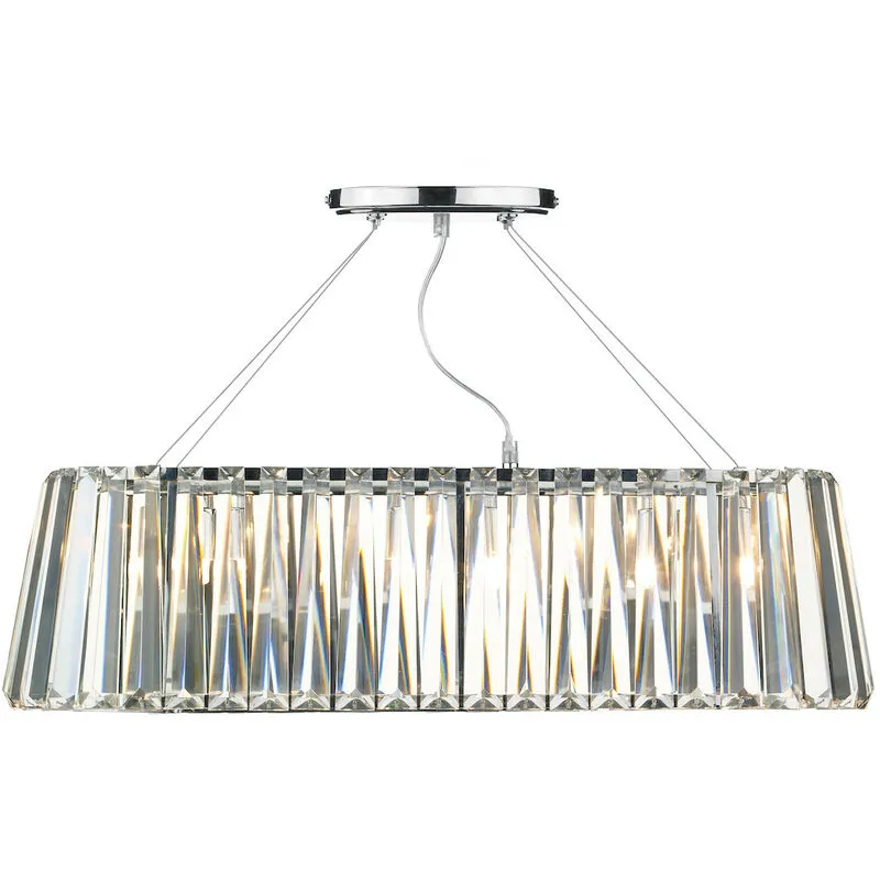 Dar Lighting - dar cecilia - Barra luminosa a sospensione lineare ovale diritta G9, 3x G9