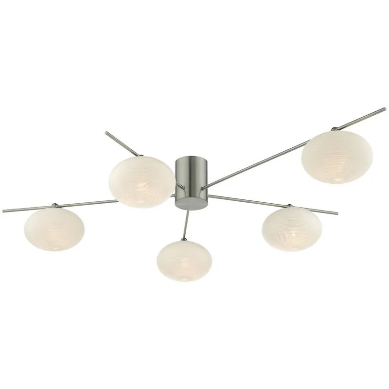 Dar Lighting - dar jasper - Plafoniera da semi-incasso Nichel satinato, 5x G9