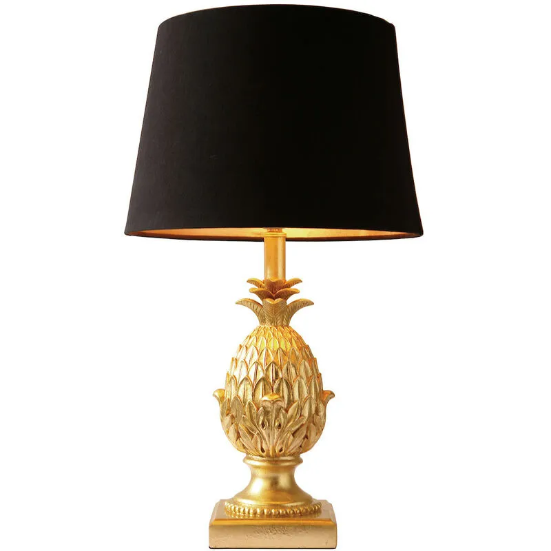 Dar pineapple - Lampada da Tavolo completa di Paralume Tondo Tapered Gold