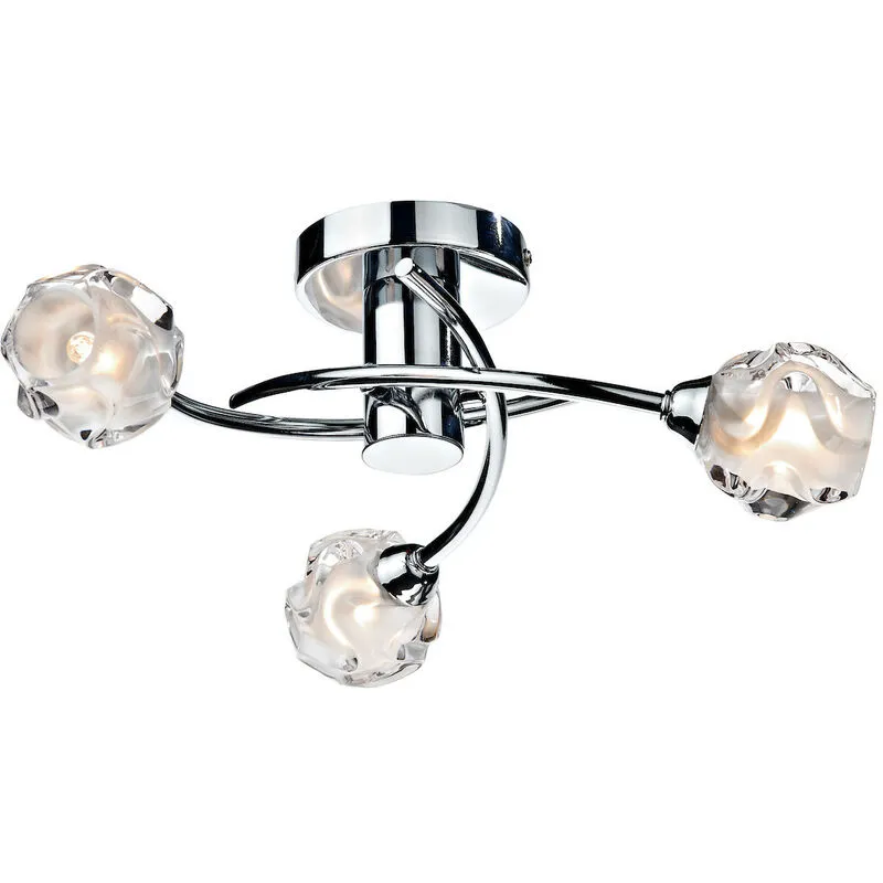 Dar Lighting - dar seattle - Lampada da soffitto semi-filo Cromo lucido, 3x G9