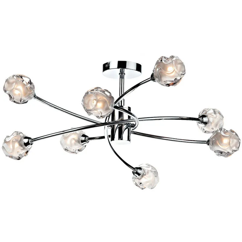 Dar Lighting - dar seattle - Plafoniera semi-filo Cromo lucido, 8x G9