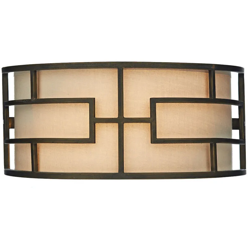 Dar Lighting - dar tumola - Flush Plafoniera Lampada da parete Bronzo, 2x E27