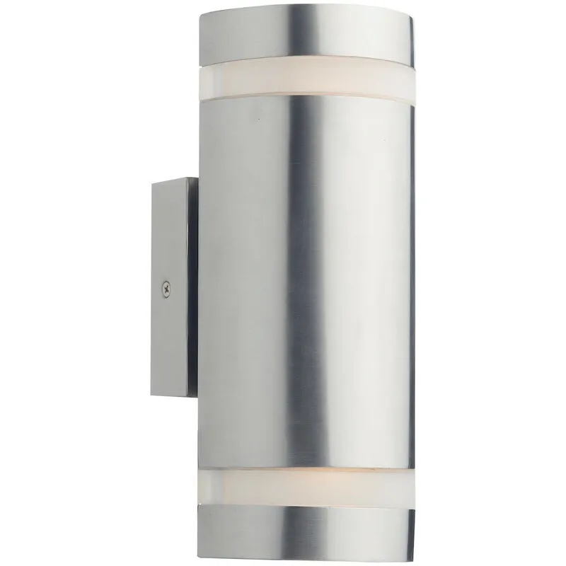 Dar wessex - Up Down Accendini Cilindro Lampada da parete in acciaio inox led IP44, 2x led