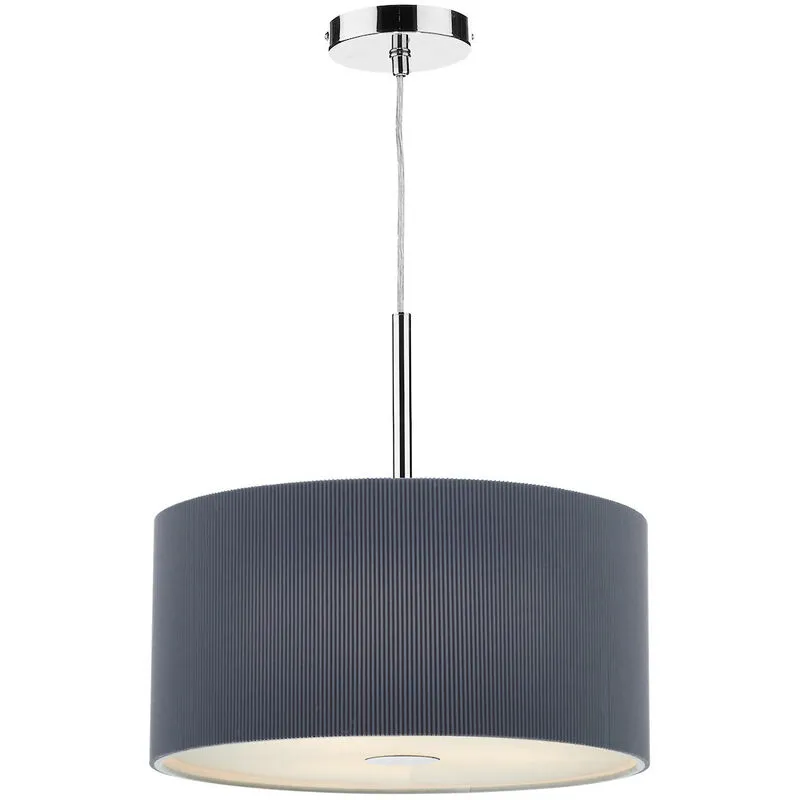 Dar zaragoza - Lampada a sospensione cilindrica 40 cm grigia, 3x E27