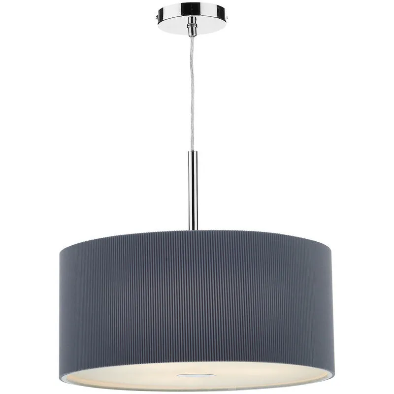 Dar Lighting - dar zaragoza - Lampada a sospensione cilindrica 60 cm grigia, 3x E27