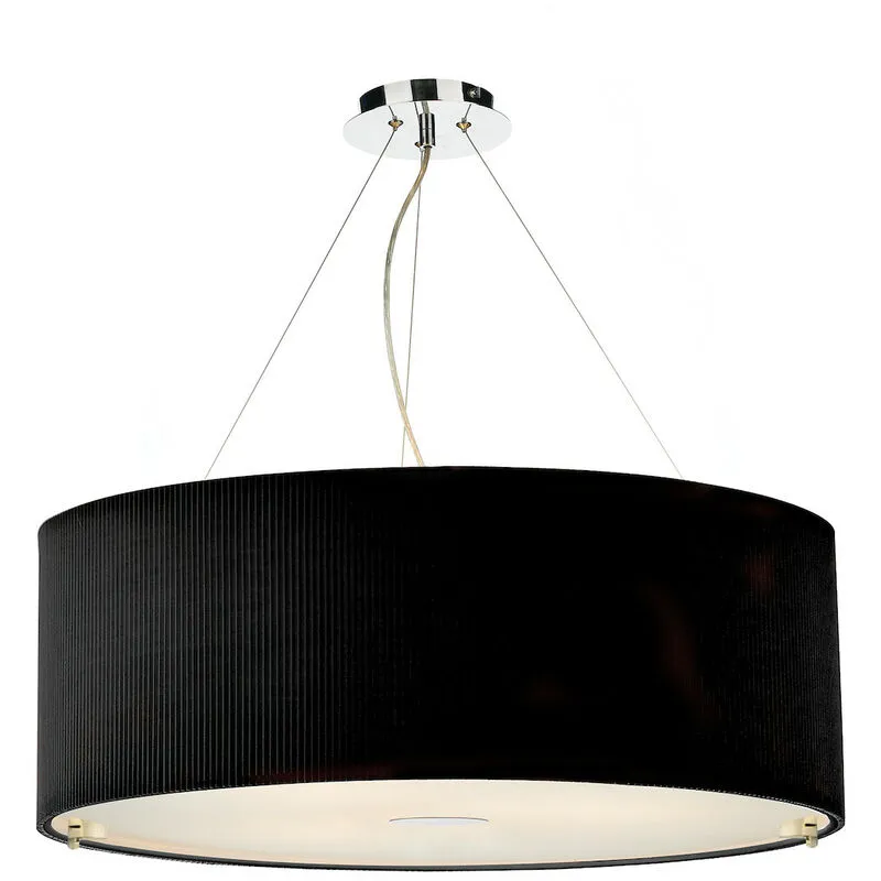 DAR ZARAGOZA - Lampada a sospensione cilindrica nera 90 cm, 6x E27