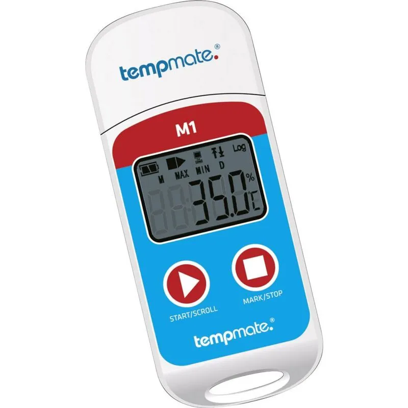 tempmate 200100 M1 Data logger temperatura Misura: Temperatura -30 fino a +70 °C Funzione PDF