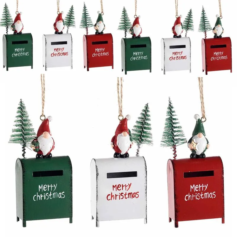 Decorazioni per Albero a Forma di Babbo Natale con Portalettere 9 Pezzi 11,5 Cm