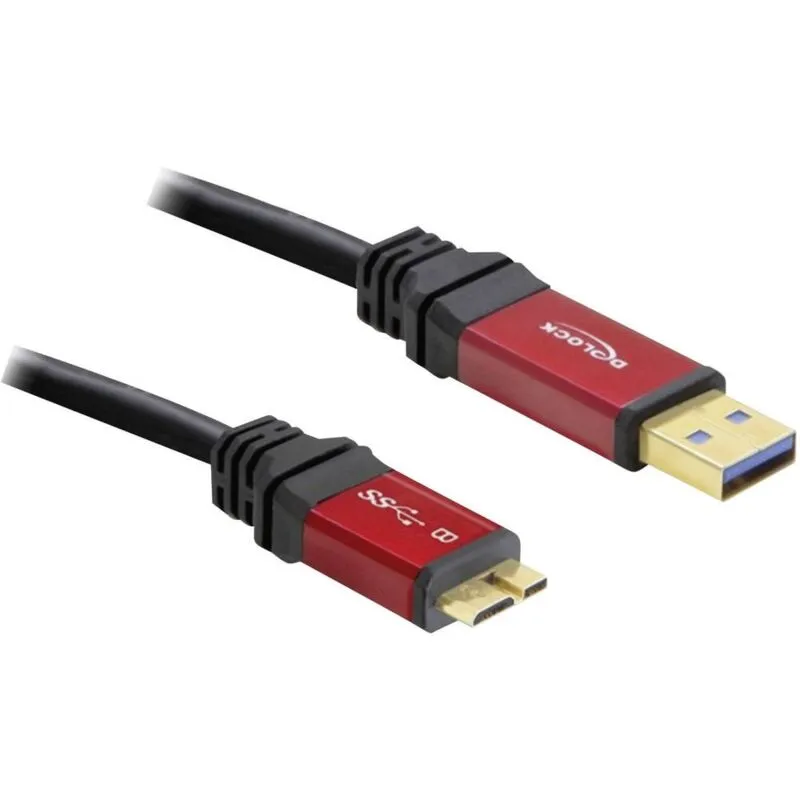 Cavo usb usb 3.2 Gen1 (usb 3.0) Spina usb-a, Spina USB-Micro-B 3.0 3.00 m Rosso, Nero contatti connettore dorati - 