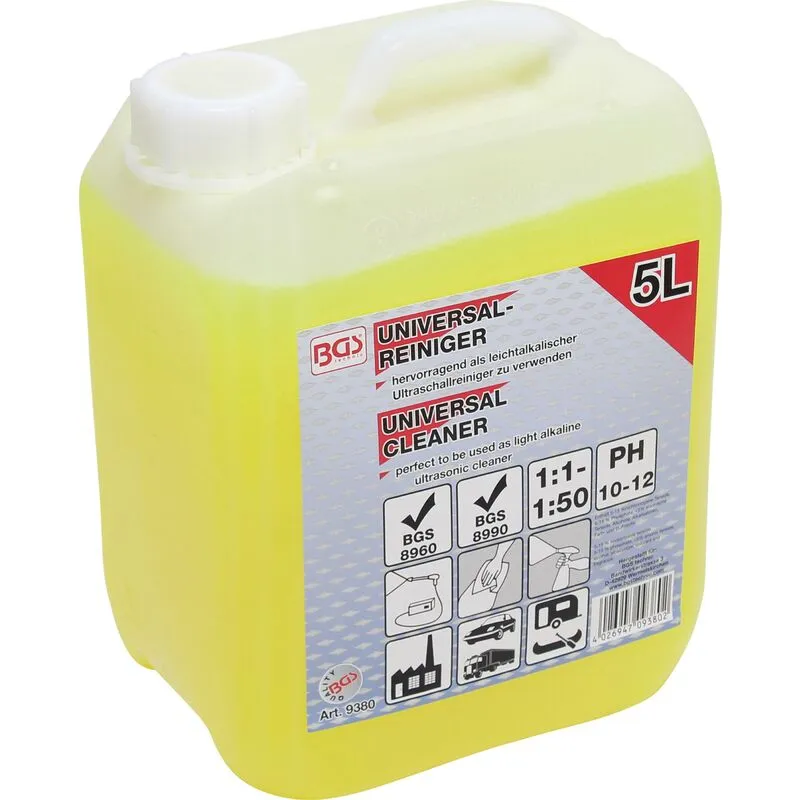 Bgs Technic - Detergente universale 5 l per pulitori a pressione e pulitori ad ultrasuoni