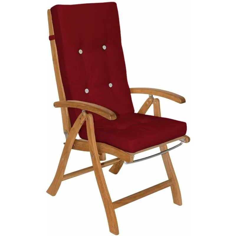 Cuscini coprisedia Vanamo con fascette di sostegno set 6 pezzi schienale alto cuscino sedia Rosso - Detex