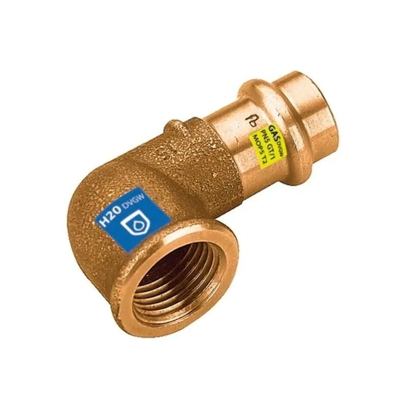 Gomito 90 Gradi in Bronzo a pressare f x Fil f Acqua Gas Diametro 15 x 1/2 - Dianflex