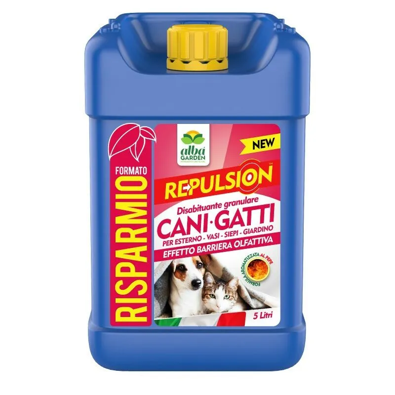 Albagarden - Disabituante Repellente per Cani e Gatti Granulare Contro le Cattive Abitudini di Animali Domestici x 5 Lt