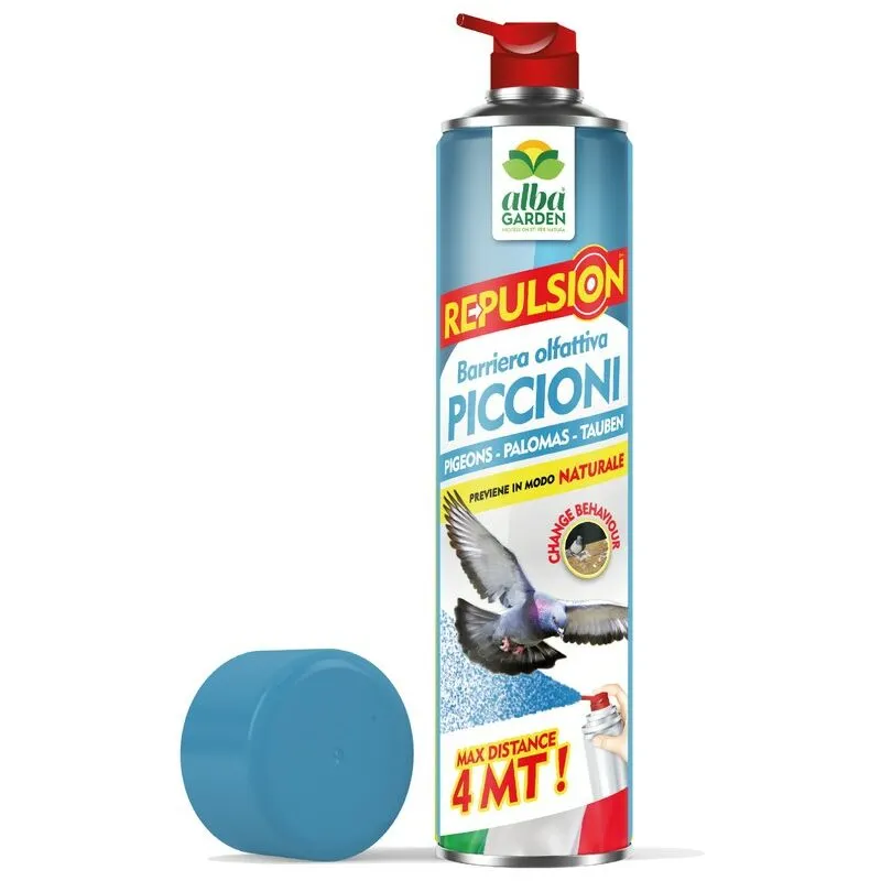 Albagarden - Disabituante Repellente Piccioni Spray Gas Effetto Immediato Barriera Olfattiva Anti Piccioni, Volatili Getto Fino a 4 metri x 750 ml