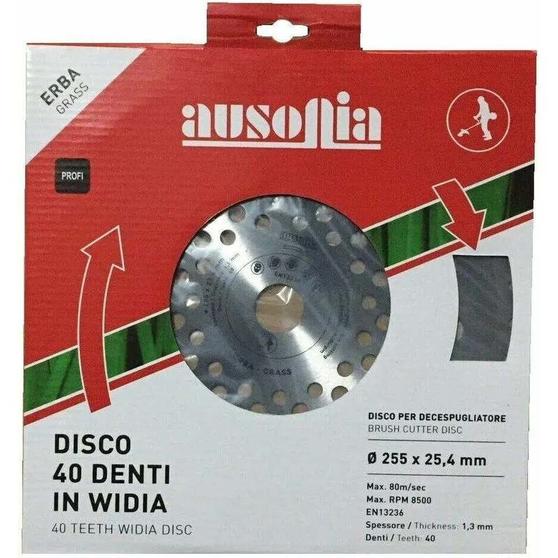 Disco lama universale per decespugliatore in acciaio widia 40 denti prof - Ausonia