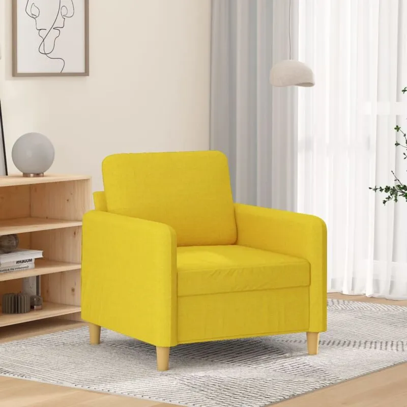 Poltrona Giallo Chiaro 60 cm in Tessuto - Vidaxl