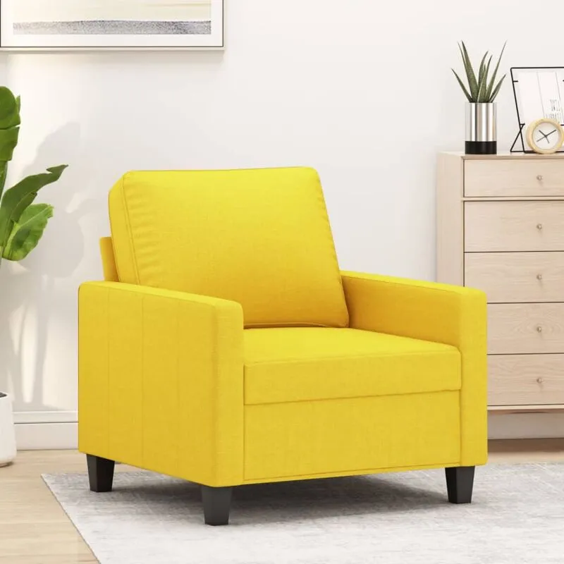 Poltrona Giallo Chiaro 60 cm in Tessuto - Vidaxl