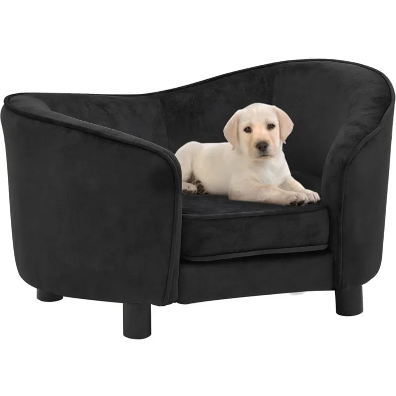 Vidaxl - Divano per Cani Nero 69x49x40 cm in Peluche