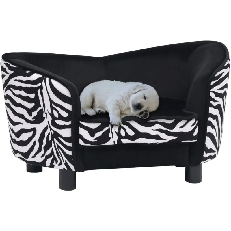 Vidaxl - Divano per Cani Nero 68x38x38 cm in Peluche