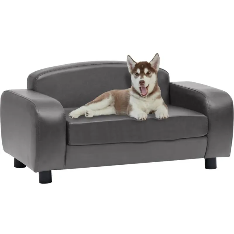 Divano per Cani Grigio 80x50x40 cm in Similpelle - Vidaxl