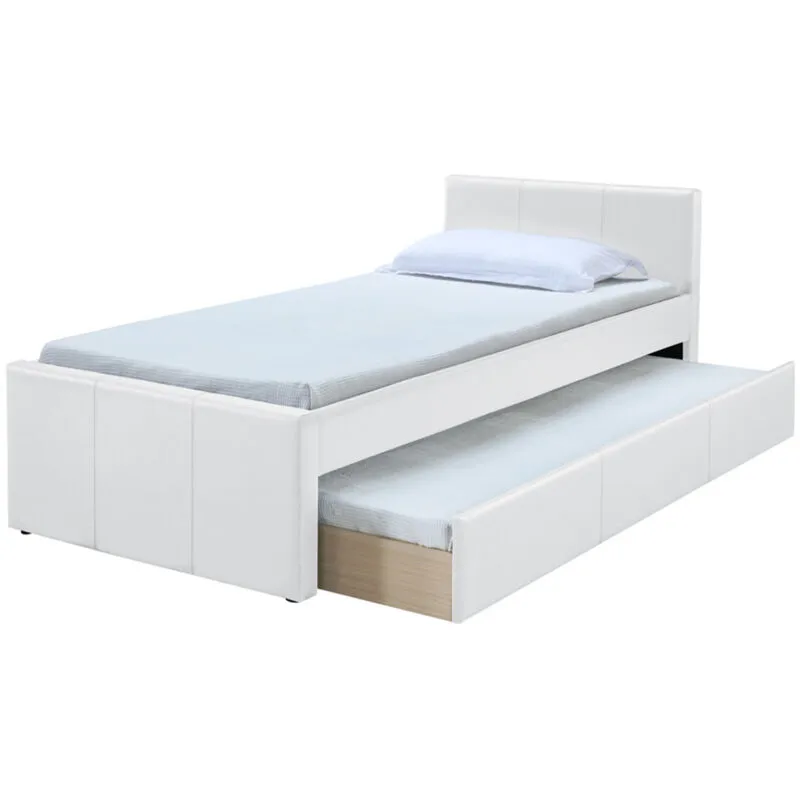 Letto estraibile 90 x 195 pu bianco macco