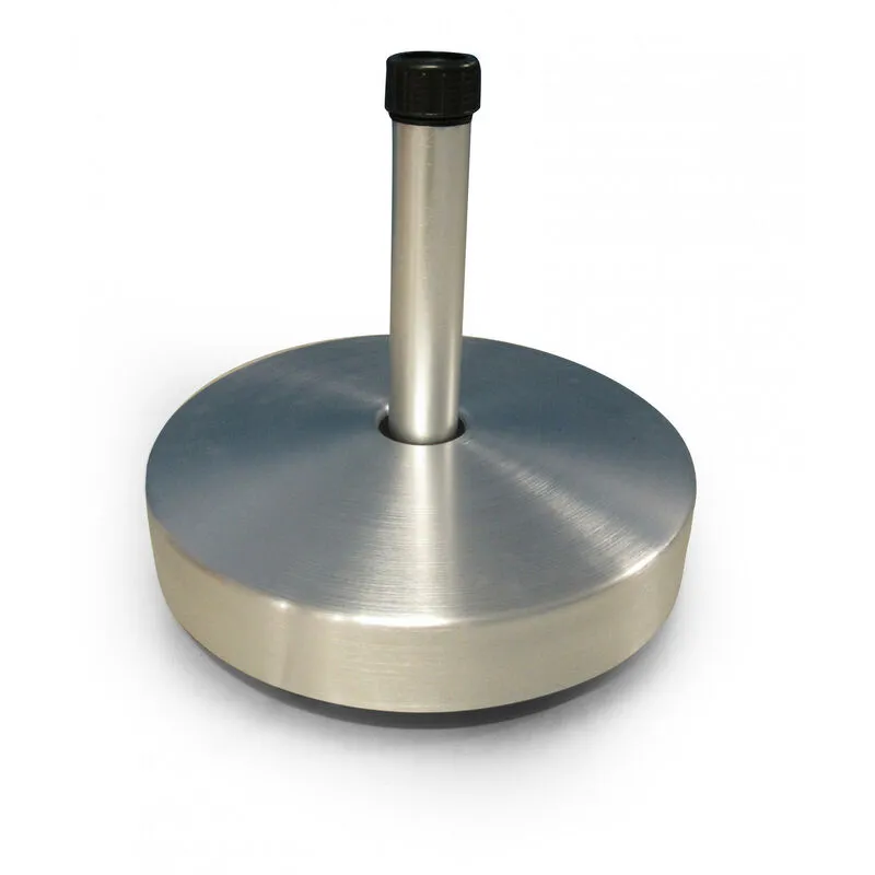 Dmora Base rotonda per ombrellone, color alluminio, diametro cm 50, altezza cm 41,5