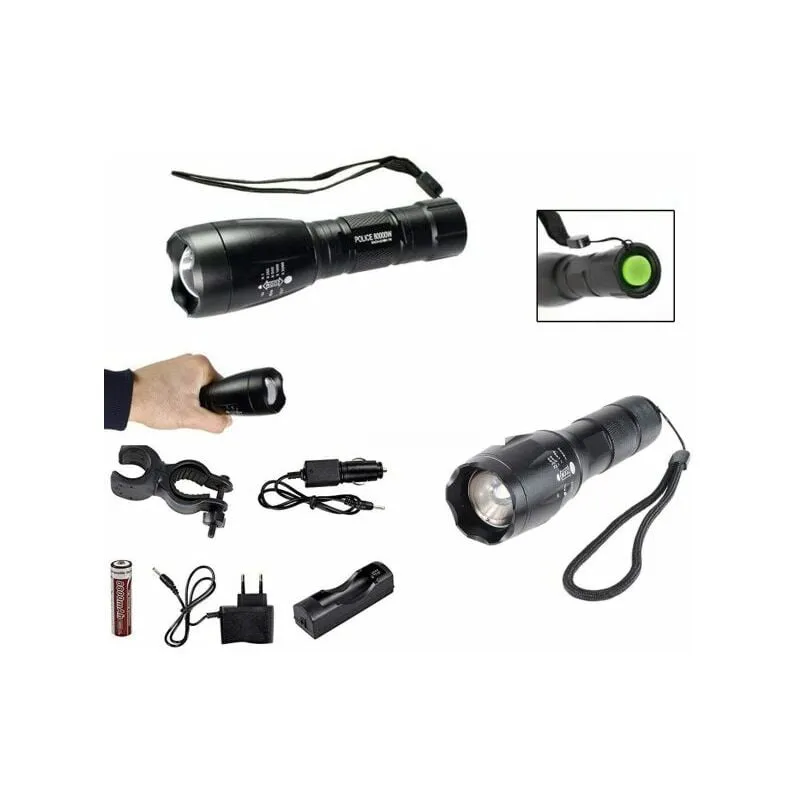 Topolenashop - torcia tattica militare led 80000W bici zoom luce ricaricabile impermeabile