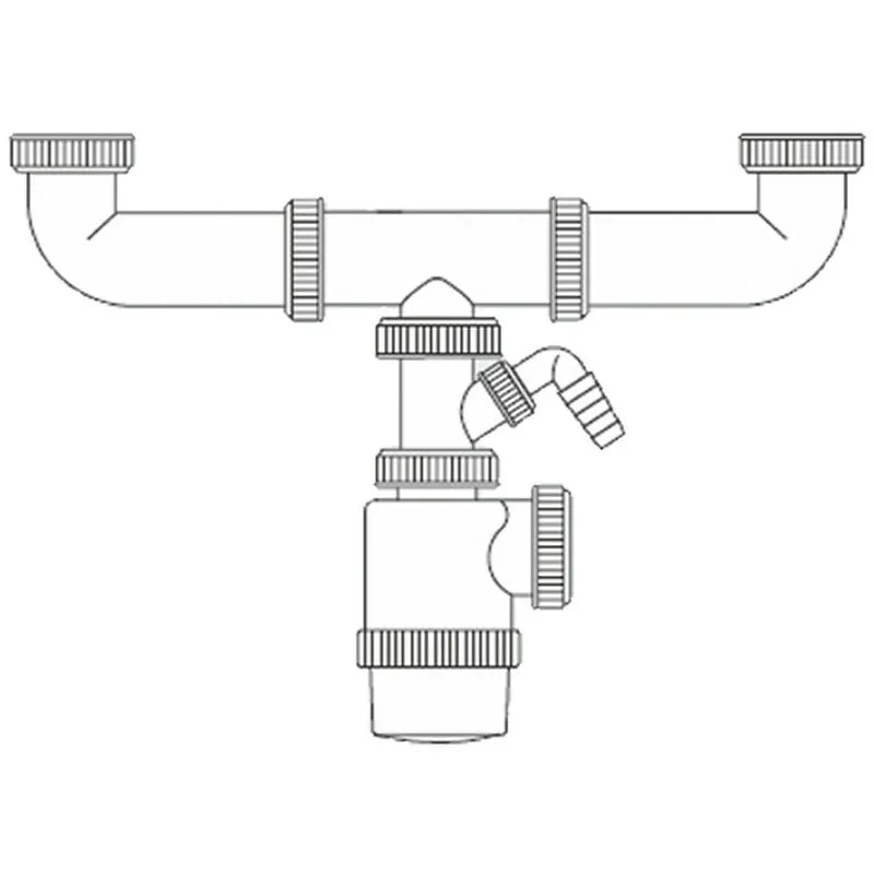  - Siphon doppia bottiglia presa lavatrice espandibile