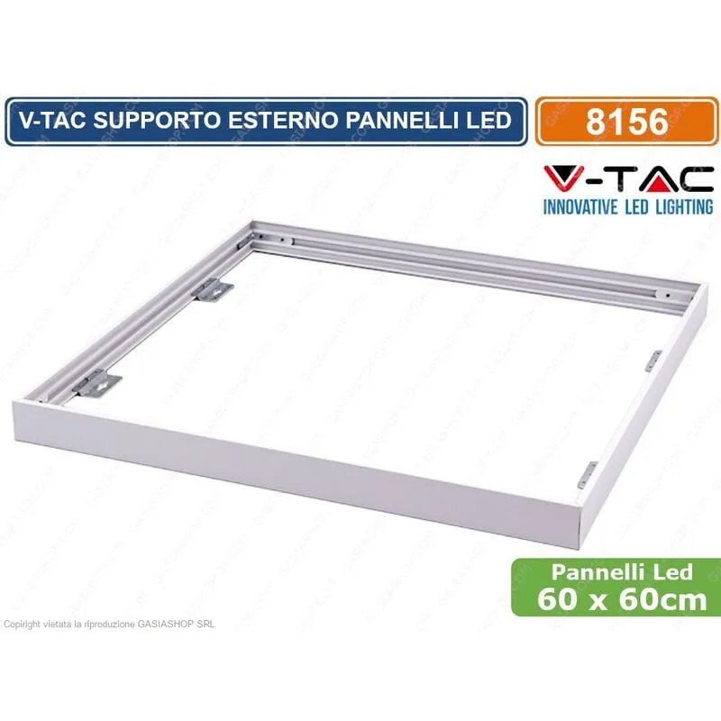 Supporto in metallo con clip per montaggio esterno pannelli led 60X60 - sku 8156 - V-tac