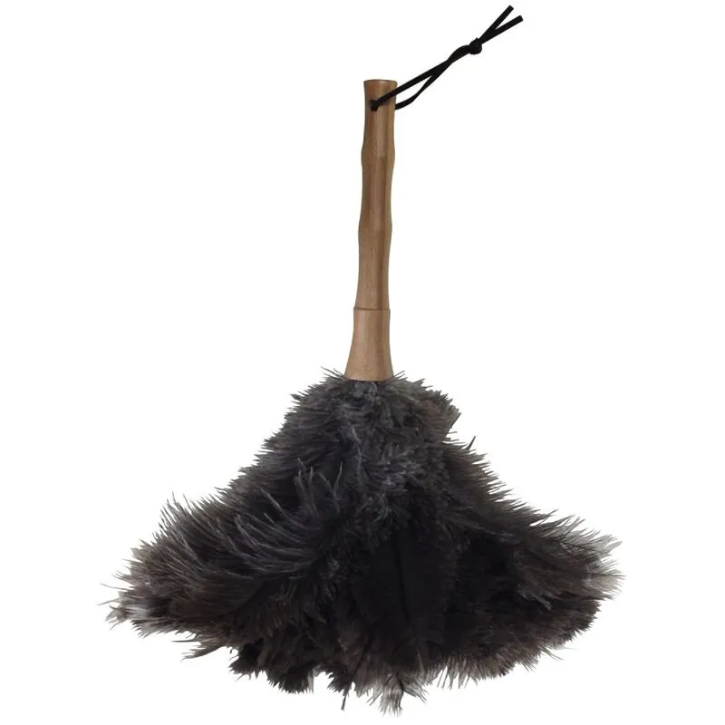  - Duster in piume di struzzo e maniglia di bambù 33 cm .