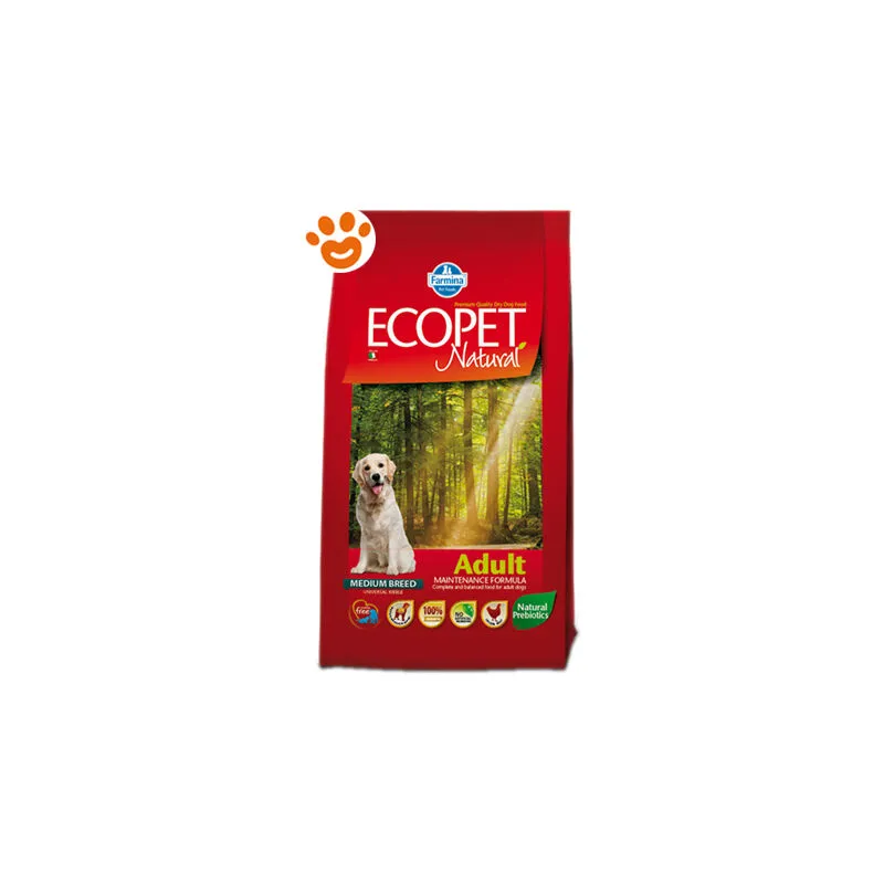  Ecopet Natural Dog Adult Medium Pollo - Sacco da 12 kg