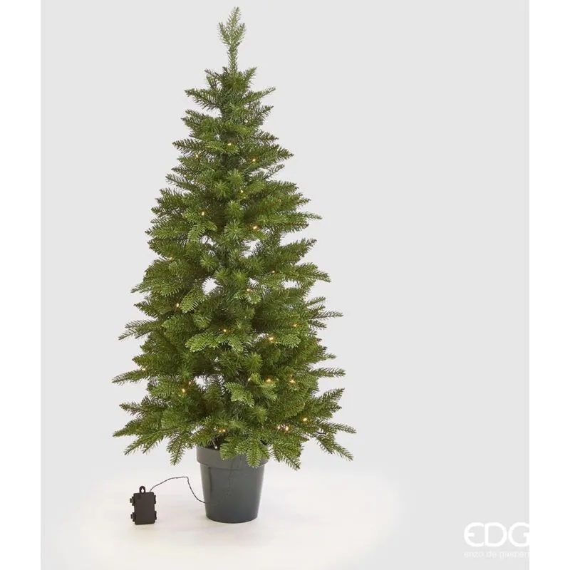  - Albero di Natale Pino Mix Con Vaso pvc H120 con80Led+Timer