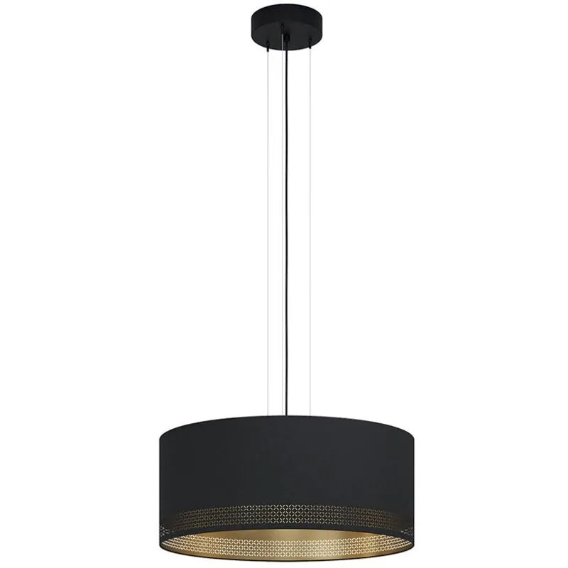 Lampadario Moderno Esteperra 3 Luci Acciaio Nero