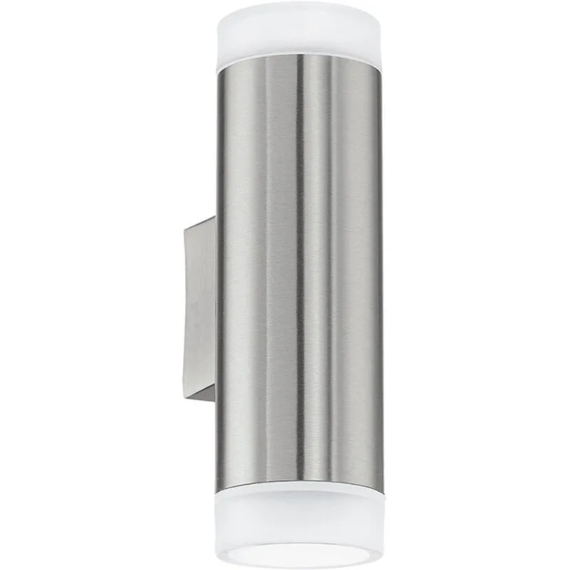 Eglo - Applique Moderna Da Esterno Riga-Led 2 Luci Acciaio Inox Grigio - Satinato