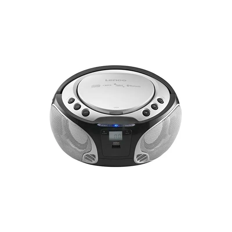 Eglo - Radio cd portatile Lenco SCD-550SI Silver con Bluetooth, usb, Radio fm