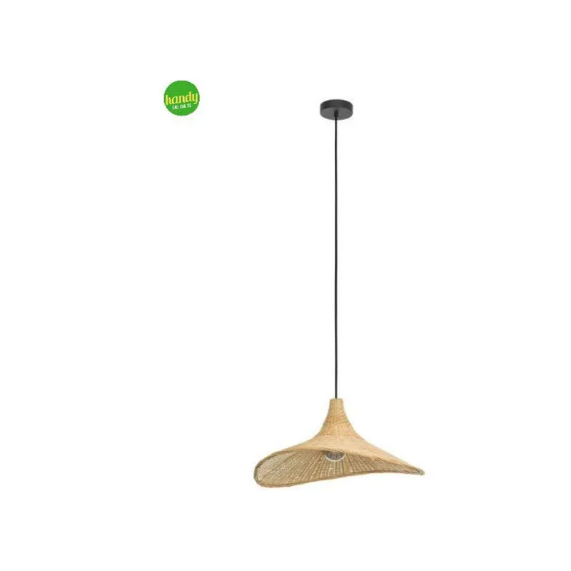 Lampada Sospesa Haxey Eglo 1xE27 Nero Legno Naturale