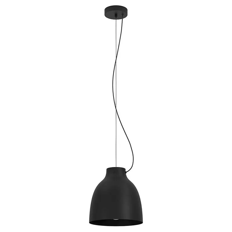 Lampadario Industrial Camasca 1 Luce Acciaio Nero - Nero