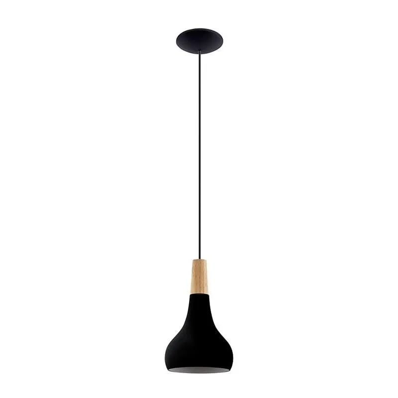 Lampadario Contemporaneo Sabinar Piccolo 1 Luce Metallo Nero e Marrone - Marrone|Nero