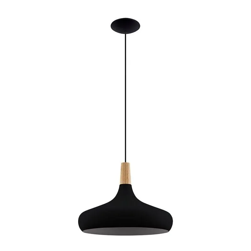 Lampadario Contemporaneo Sabinar Grande 1 Luce Metallo Nero e Marrone