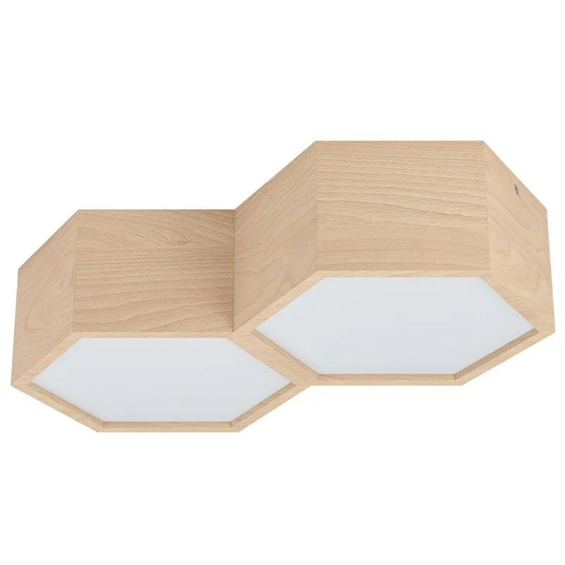 Unbekannt - Plafoniera Industrial Mirlas 2 Luci Legno Marrone - Marrone