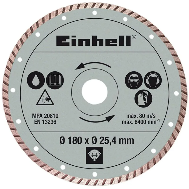 Einhell Disco Diamantato Turbo per tagliapietre 250 x 25,4 x 2,2 mm