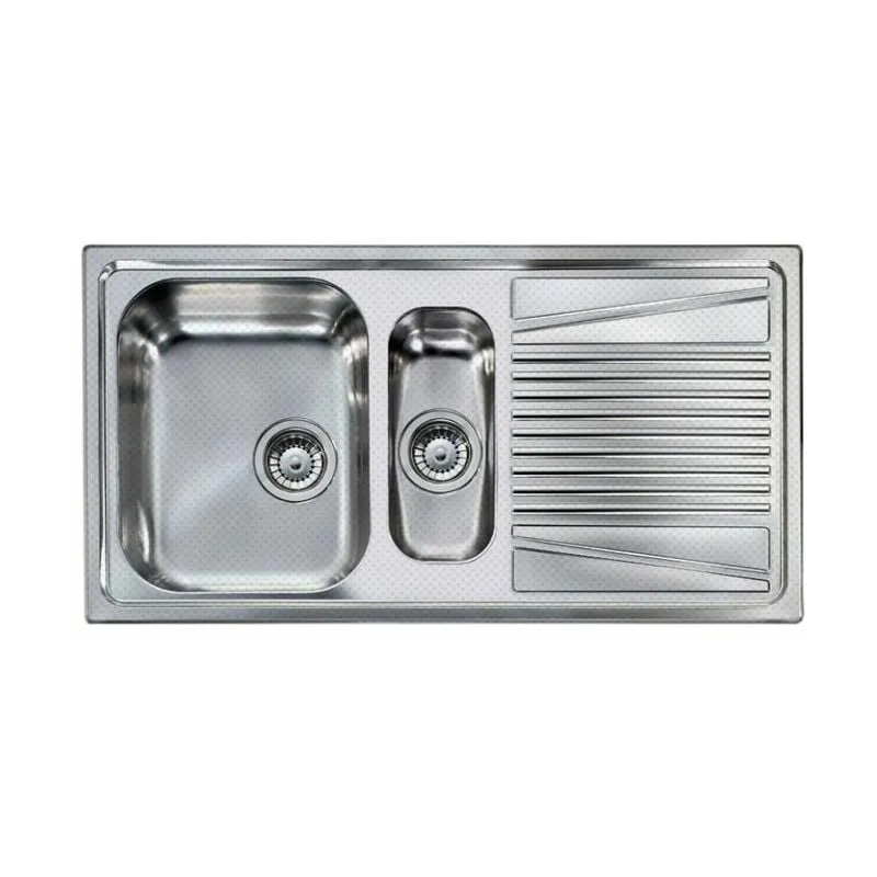  Lavello Inox River 475 100X50 2 Vasche con gocciolatoio Sx Antigraffio Sacco