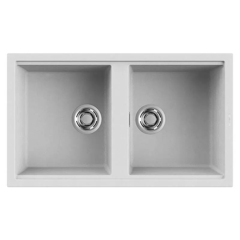 Elleci - Lavello Incasso 2 vasche 86x51 Best 450 Granitek Bianco LGB45068